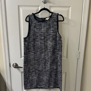 LOFT Black and White Textured Dress